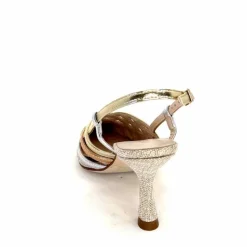 Soirée|Escarpins<Ivoire0376 Escarpins Bride Arrière Ivoire 20906 Cuir Métallique Textile Beige