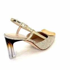 Talon|Féminin<Ivoire0376 Escarpins Bride arrière Ivoire 4908 Textile Or Beige