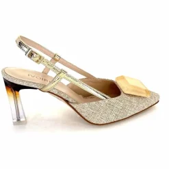 Talon|Féminin<Ivoire0376 Escarpins Bride arrière Ivoire 4908 Textile Or Beige