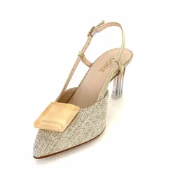 Talon|Féminin<Ivoire0376 Escarpins Bride arrière Ivoire 4908 Textile Or Beige