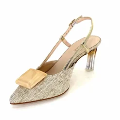 Talon|Féminin<Ivoire0376 Escarpins Bride arrière Ivoire 4908 Textile Or Beige