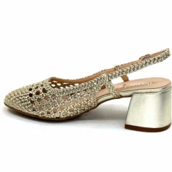 Elégant|Escarpins<Ivoire0104a Escarpins Bride Arrière Ivoire A53326 Cuir Dé Or