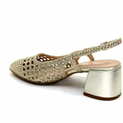 Elégant|Escarpins<Ivoire0104a Escarpins Bride Arrière Ivoire A53326 Cuir Dé Or