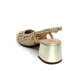 Elégant|Escarpins<Ivoire0104a Escarpins Bride Arrière Ivoire A53326 Cuir Dé Or