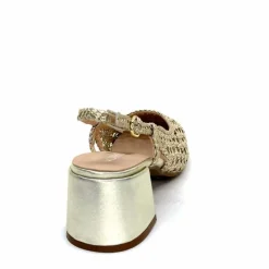 Elégant|Escarpins<Ivoire0104a Escarpins Bride Arrière Ivoire A53326 Cuir Dé Or