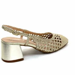 Elégant|Escarpins<Ivoire0104a Escarpins Bride Arrière Ivoire A53326 Cuir Dé Or