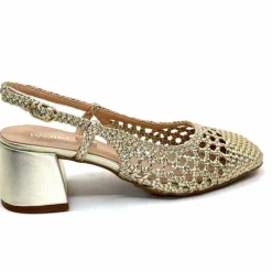 Elégant|Escarpins<Ivoire0104a Escarpins Bride Arrière Ivoire A53326 Cuir Dé Or