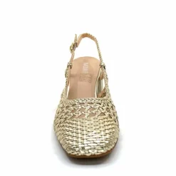 Elégant|Escarpins<Ivoire0104a Escarpins Bride Arrière Ivoire A53326 Cuir Dé Or