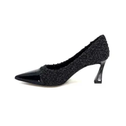 Talon|Elégant<moon flower - enzo di martino Escarpins Enzo Di Martino Eli 715 Textile Cuir Vernis Noir