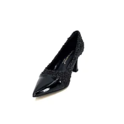 Talon|Elégant<moon flower - enzo di martino Escarpins Enzo Di Martino Eli 715 Textile Cuir Vernis Noir