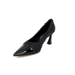 Talon|Elégant<moon flower - enzo di martino Escarpins Enzo Di Martino Eli 715 Textile Cuir Vernis Noir