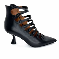 Talon|Fantaisie<martinat t Escarpins Ivoire 4352 Cuir Noir