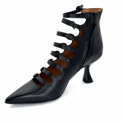 Talon|Fantaisie<martinat t Escarpins Ivoire 4352 Cuir Noir