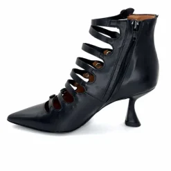 Talon|Fantaisie<martinat t Escarpins Ivoire 4352 Cuir Noir