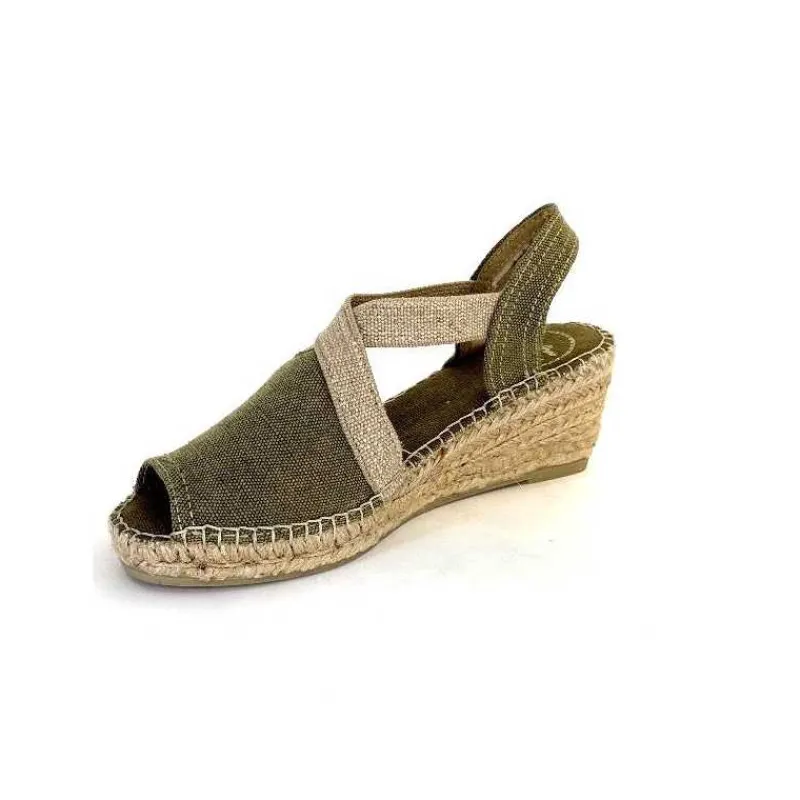Semelles Corde|Compensées & Plateformes<Toni Pons Espadrilles Compensées Breda V Textile Kaki