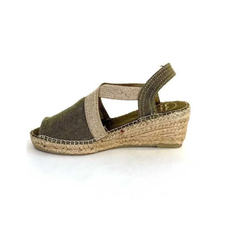 Semelles Corde|Compensées & Plateformes<Toni Pons Espadrilles Compensées Breda V Textile Kaki
