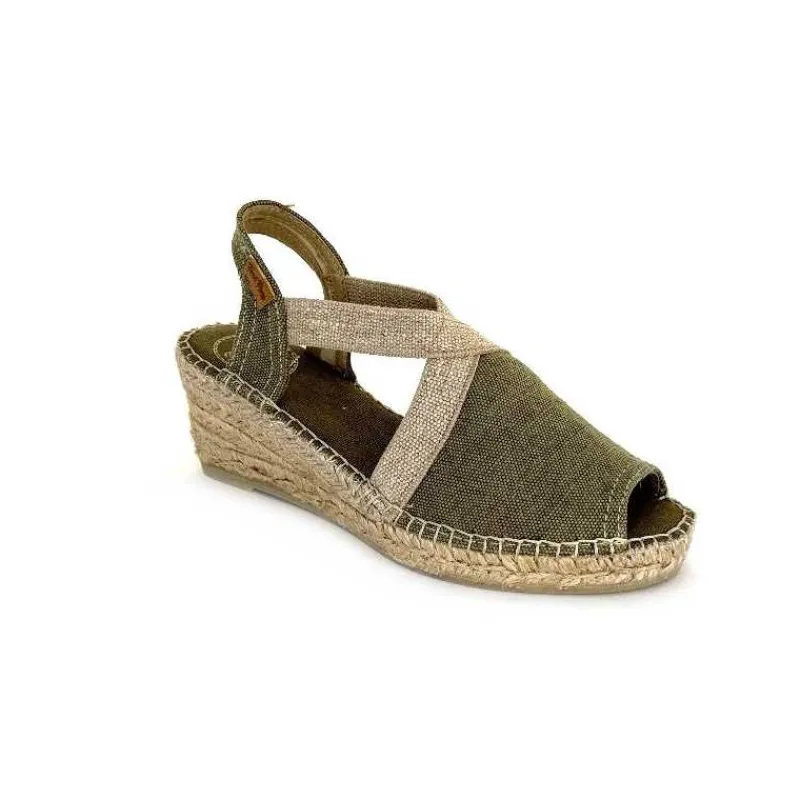 Semelles Corde|Compensées & Plateformes<Toni Pons Espadrilles Compensées Breda V Textile Kaki