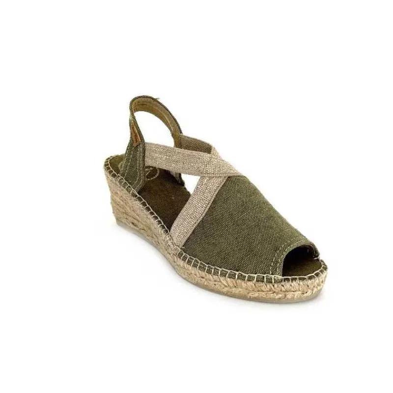 Semelles Corde|Compensées & Plateformes<Toni Pons Espadrilles Compensées Breda V Textile Kaki