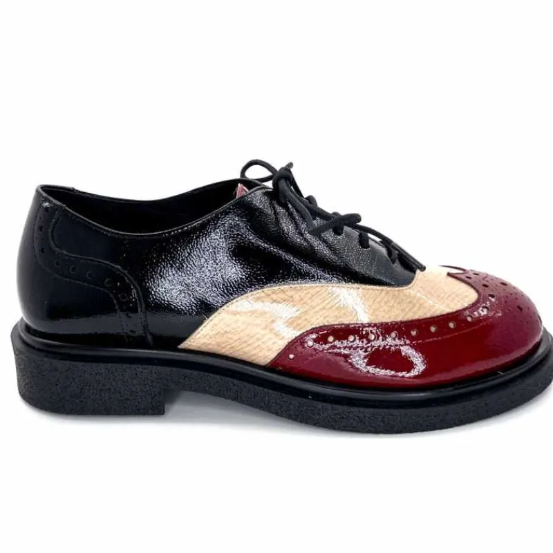 Masculin|Lacets<Dansi Lacets 6804 Vernis Crème Bordeaux Noir