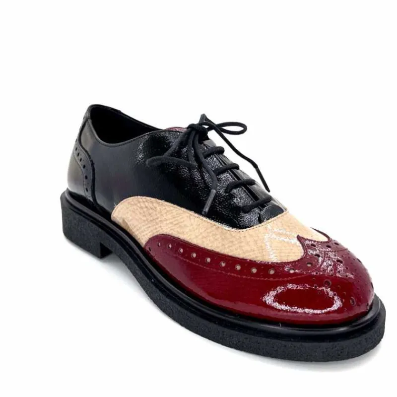 Masculin|Lacets<Dansi Lacets 6804 Vernis Crème Bordeaux Noir