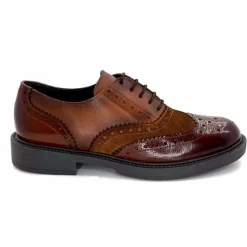 Masculin|Elégant<Ivoire0104a Lacets Richelieu Ivoire A54190 Cuir Marron