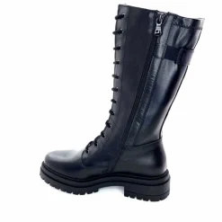 Rock|Mi-bottes<Nero Giardini Mi-Bottes Rangers Lacées Zip Néro Giardini 1411840 D100 Cuir Noir