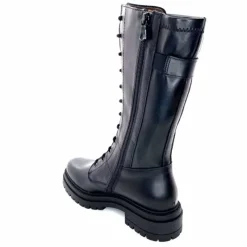 Rock|Mi-bottes<Nero Giardini Mi-Bottes Rangers Lacées Zip Néro Giardini 1411840 D100 Cuir Noir