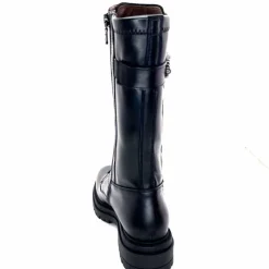 Rock|Mi-bottes<Nero Giardini Mi-Bottes Rangers Lacées Zip Néro Giardini 1411840 D100 Cuir Noir