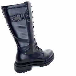 Rock|Mi-bottes<Nero Giardini Mi-Bottes Rangers Lacées Zip Néro Giardini 1411840 D100 Cuir Noir