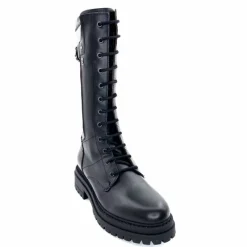 Rock|Mi-bottes<Nero Giardini Mi-Bottes Rangers Lacées Zip Néro Giardini 1411840 D100 Cuir Noir