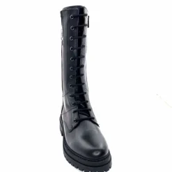 Rock|Mi-bottes<Nero Giardini Mi-Bottes Rangers Lacées Zip Néro Giardini 1411840 D100 Cuir Noir