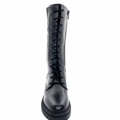 Rock|Mi-bottes<Nero Giardini Mi-Bottes Rangers Lacées Zip Néro Giardini 1411840 D100 Cuir Noir