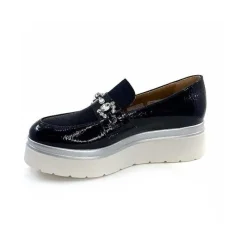 Décontracté|Mocassins<Ivoire0130a Mocassins à Plateforme Ivoire 2C5154 Vernis Bleu Marine