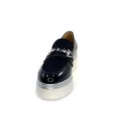 Décontracté|Mocassins<Ivoire0130a Mocassins à Plateforme Ivoire 2C5154 Vernis Bleu Marine
