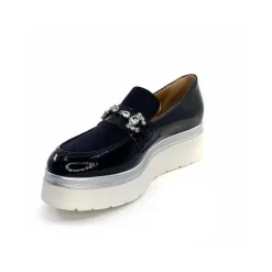Décontracté|Mocassins<Ivoire0130a Mocassins à Plateforme Ivoire 2C5154 Vernis Bleu Marine
