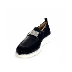 Décontracté|Compensées & Plateformes<XSA Mocassins à Plateforme 9977 Cuir Vernis Daim Bleu