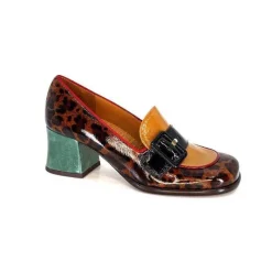 Fantaisie|Mocassins<Chie Mihara Mocassins à Talon Meisen Cuir Rouge Vert Marron