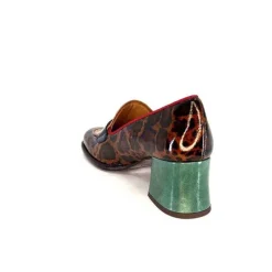 Fantaisie|Mocassins<Chie Mihara Mocassins à Talon Meisen Cuir Rouge Vert Marron