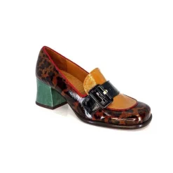 Fantaisie|Mocassins<Chie Mihara Mocassins à Talon Meisen Cuir Rouge Vert Marron