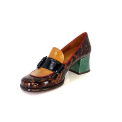 Fantaisie|Mocassins<Chie Mihara Mocassins à Talon Meisen Cuir Rouge Vert Marron