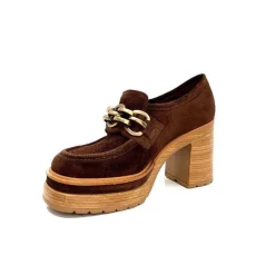 Elégant|Mocassins<Pons Quintana Mocassins à Talon 10575 Daim Marron