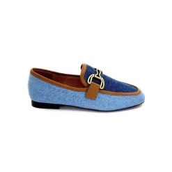 Basic|Mocassins<bibi lou - navima Mocassins Bibi Lou 582 Cuir Marron Textile Denim Bleu