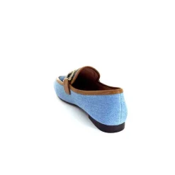 Basic|Mocassins<bibi lou - navima Mocassins Bibi Lou 582 Cuir Marron Textile Denim Bleu