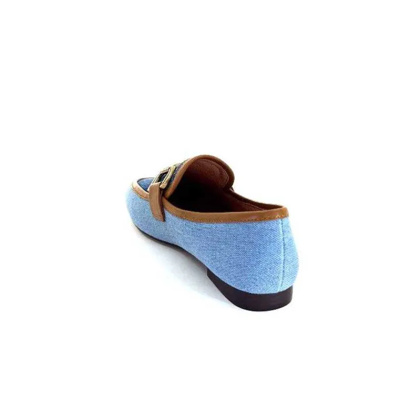 Basic|Mocassins<bibi lou - navima Mocassins Bibi Lou 582 Cuir Marron Textile Denim Bleu