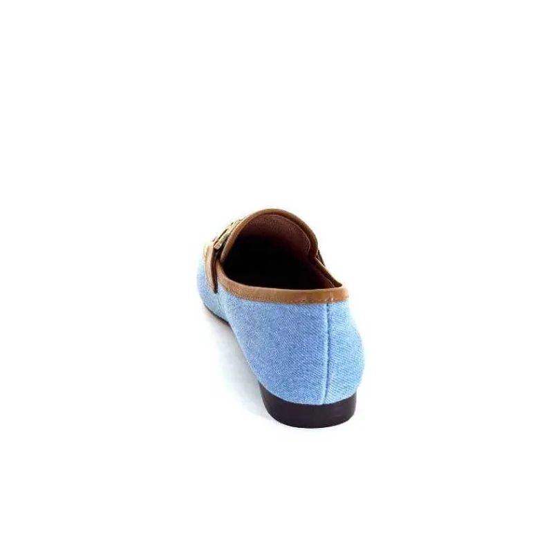 Basic|Mocassins<bibi lou - navima Mocassins Bibi Lou 582 Cuir Marron Textile Denim Bleu
