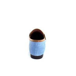 Basic|Mocassins<bibi lou - navima Mocassins Bibi Lou 582 Cuir Marron Textile Denim Bleu