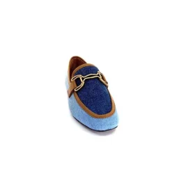 Basic|Mocassins<bibi lou - navima Mocassins Bibi Lou 582 Cuir Marron Textile Denim Bleu