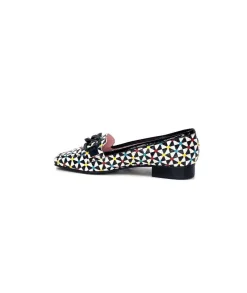 Fantaisie|Mocassins<Dansi Mocassins 5344 Cuir Imprimé Noir Multi Blanc
