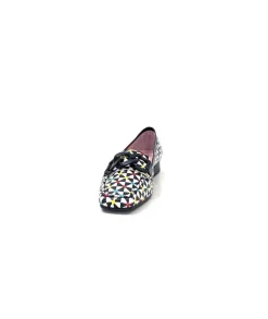 Fantaisie|Mocassins<Dansi Mocassins 5344 Cuir Imprimé Noir Multi Blanc