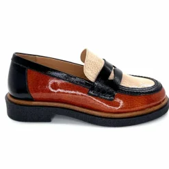 Masculin|Mocassins<Dansi Mocassins 6800 Cuir Vernis Crème Noir Marron